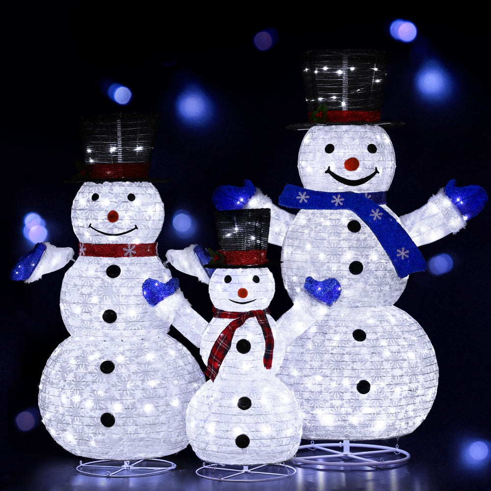 3 PCS Christmas Lights 330 LED Fairy Light Snowman Decorations Jingle Jollys-WA_Rural