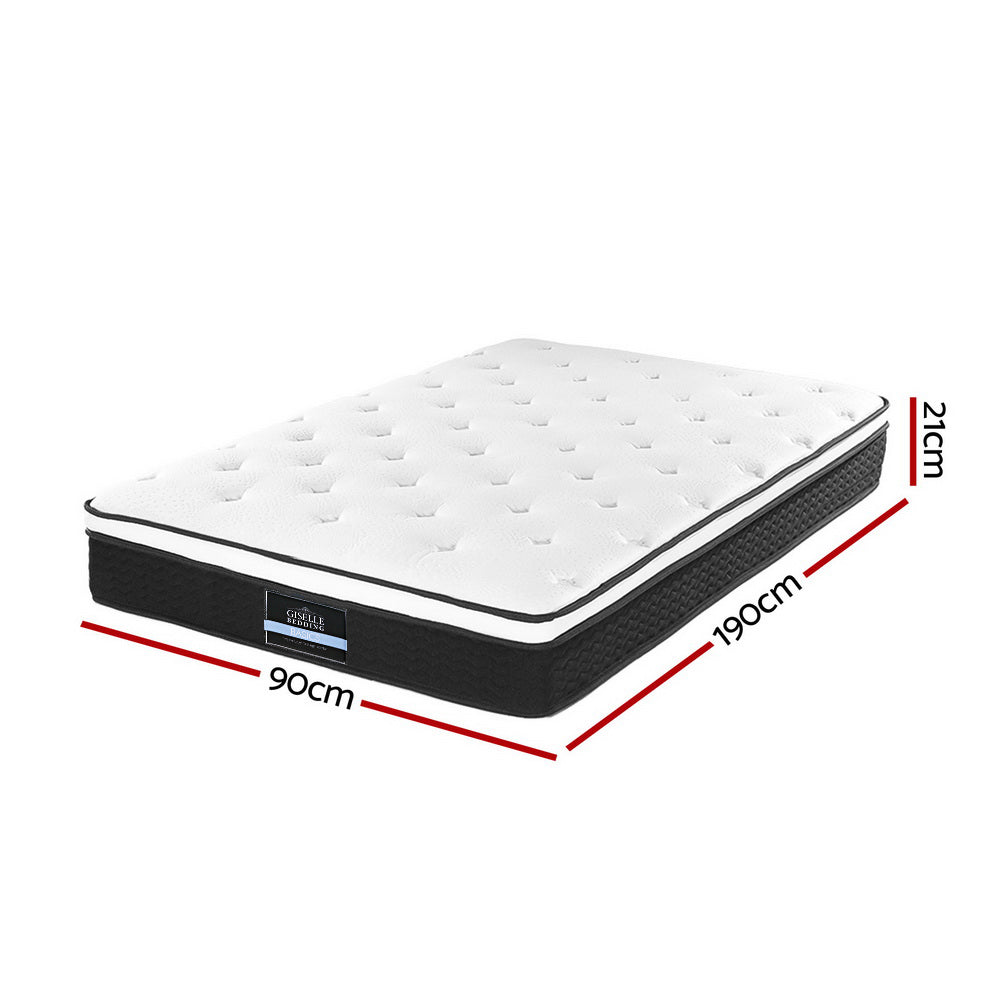 Giselle Bedding 21cm Mattress Euro Top Single-ACT