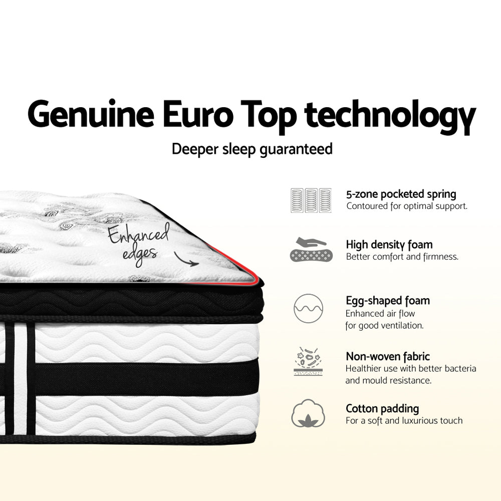 Giselle Bedding 34cm Mattress Euro Top Pocket Spring King-NT_Metro