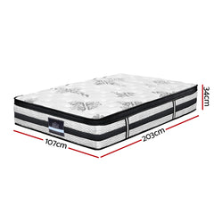 Giselle Bedding 34cm Mattress Euro Top Pocket Spring King Single-NSW_Metro