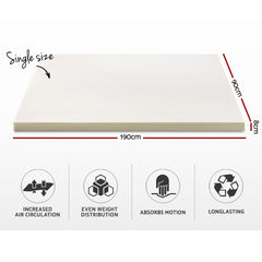 Giselle Bedding Memory Foam Mattress Topper 8cm Single