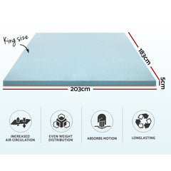 Giselle Bedding Memory Foam Mattress Topper Cool Gel 5cm King