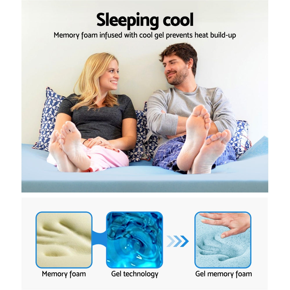 Giselle Bedding Memory Foam Mattress Topper Cool Gel 8cm Queen-QLD_Metro