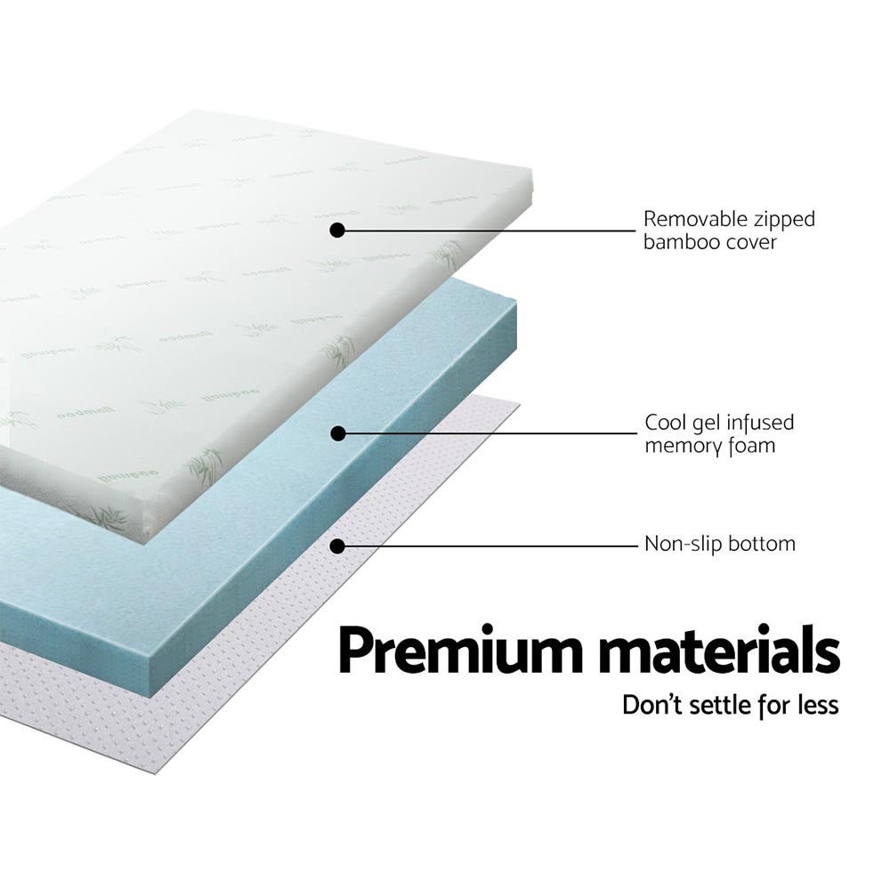 Giselle Bedding Memory Foam Mattress Topper Cool Gel 8cm Queen-QLD_Metro