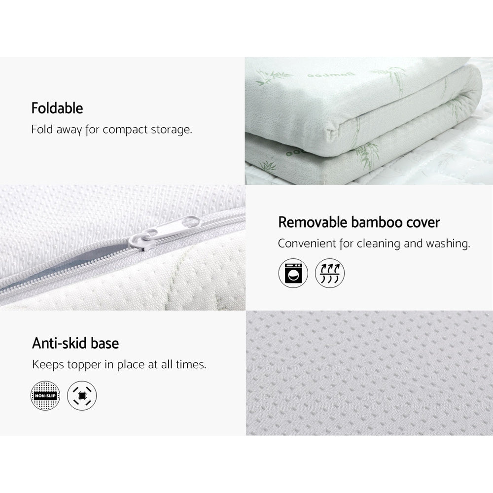 Giselle Bedding Memory Foam Mattress Topper Cool Gel 8cm Queen-ACT