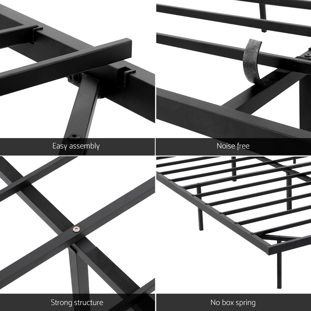 Artiss Double Bed Frame,Floating Metal Bed Frame with Smart LED Lights - Sturdy Metal Platform Bed Base, Silent Design, Tool-Free Assembly, 300KG Capacity for Home/Hotel/Master Bedroom​