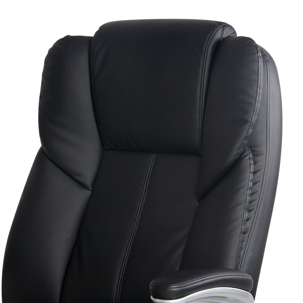 Artiss 8 Point Massage Office Chair PU Leather Black-ACT