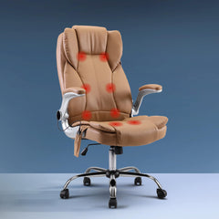 Artiss 8 Point Massage Office Chair PU Leather Espresso-SA_Metro