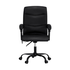 Artiss 2 Point Massage Office Chair PU Leather Black-VIC_Metro