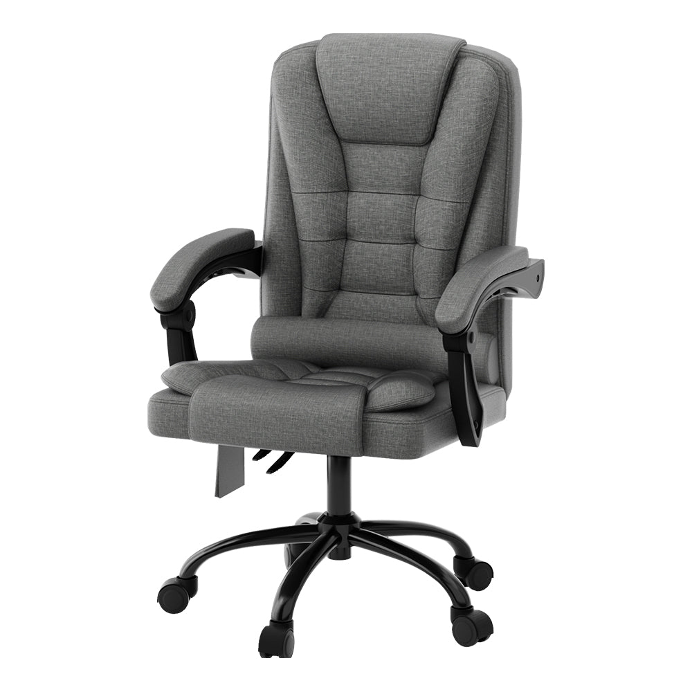 Artiss 2 Point Massage Office Chair Fabric Black-VIC_Metro