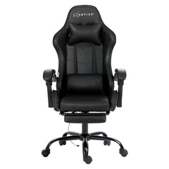 Artiss 2 Point Massage Gaming Office Chair Footrest Black-NT_Rural