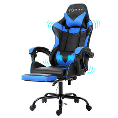 Artiss 2 Point Massage Gaming Office Chair Footrest Blue-NSW_Rural