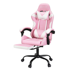 Artiss 2 Point Massage Gaming Office Chair Footrest Pink-QLD_Metro