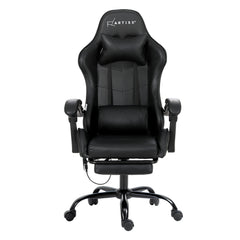 Artiss 6 Point Massage Gaming Office Chair Footrest Black-VIC_Rural