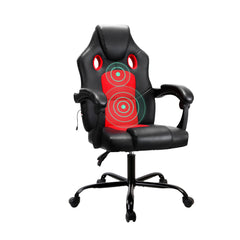 Artiss 2 Point Massage Gaming Office Chair PU Leather Red-REMOTE