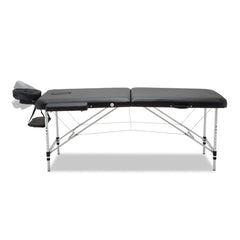 Zenses Massage Table 55cm Portable 2 Fold Aluminium Beauty Bed Black-SA_Metro