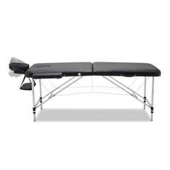 Zenses Massage Table 75cm Portable 2 Fold Aluminium Beauty Bed Black-VIC_Rural