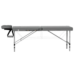 Zenses Massage Table 55cm Portable 2 Fold Aluminium Beauty Bed Grey-NT_Rural