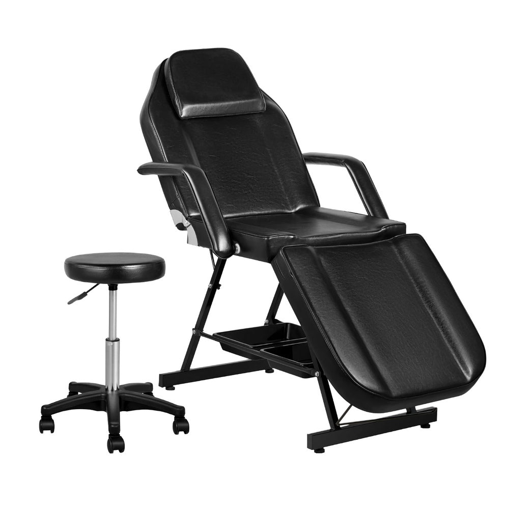 Zenses Massage Table Adjustable Salon Bed Chair 3-Fold Black-NT_Metro