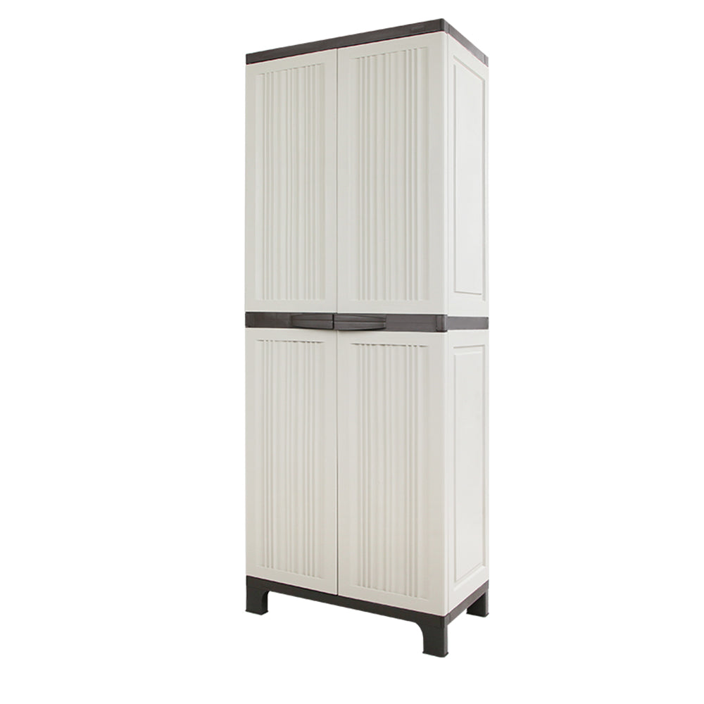 Gardeon Outdoor Storage Cabinet Box 173cm Lockable Cupboard Sheds Garage Adjustable Beige-VIC_Rural