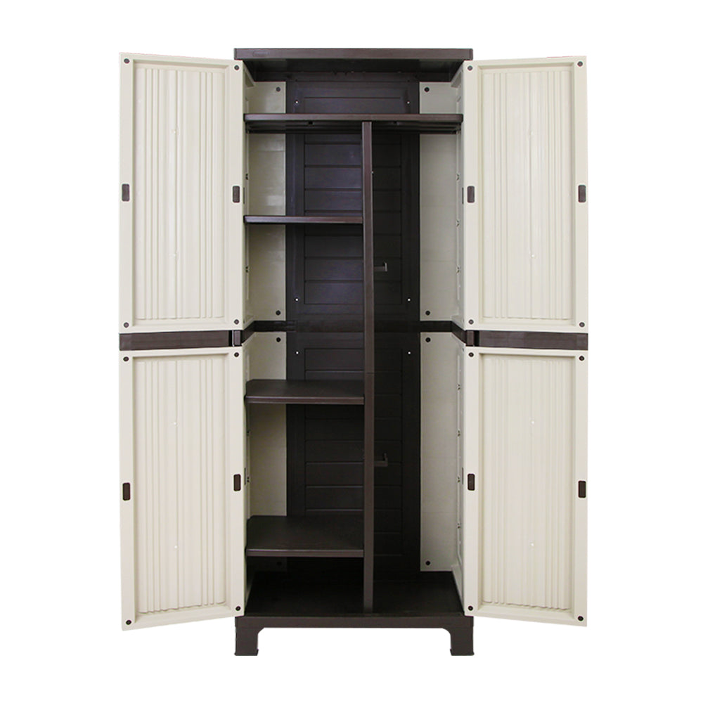 Gardeon Outdoor Storage Cabinet Box 173cm Lockable Cupboard Sheds Garage Adjustable Beige-WA_Metro