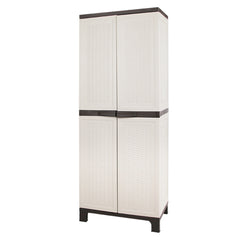 Gardeon Outdoor Storage Cabinet Box 173cm Lockable Cupboard Sheds Adjustable Rattan Beige-TAS_Rural