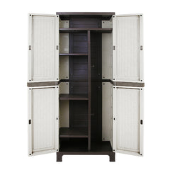 Gardeon Outdoor Storage Cabinet Box 173cm Lockable Cupboard Sheds Adjustable Rattan Beige-NSW_Metro