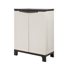 Gardeon Outdoor Storage Cabinet Box 92cm Lockable Cupboard Sheds Adjustable Rattan Beige