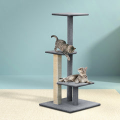 i.Pet Cat Tree 124cm Scratching Post Tower Scratcher Trees Wood Condo Board