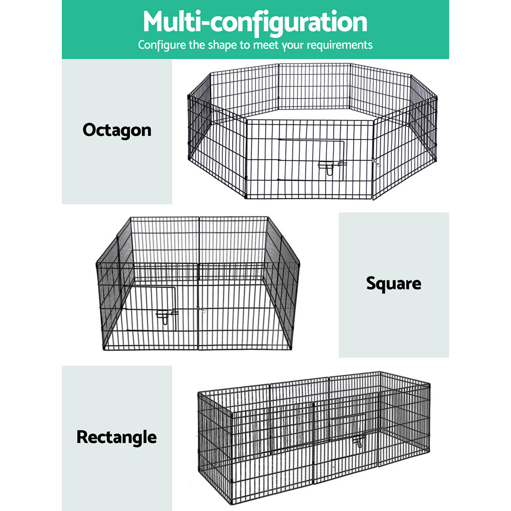 i.Pet 2x24" 8 Panel Dog Playpen Pet Fence Exercise Cage Enclosure Play Pen