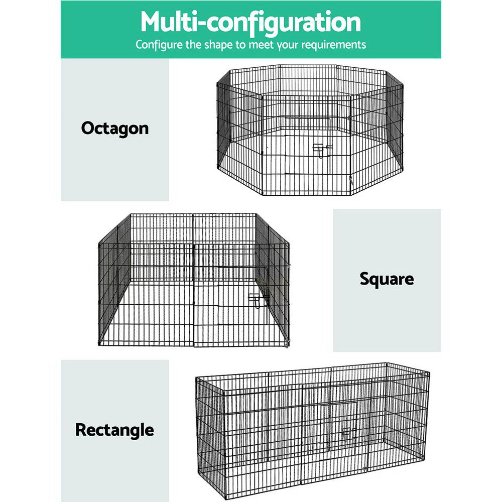 i.Pet 2x30" 8 Panel Dog Playpen Pet Fence Exercise Cage Enclosure Play Pen-NSW_Metro