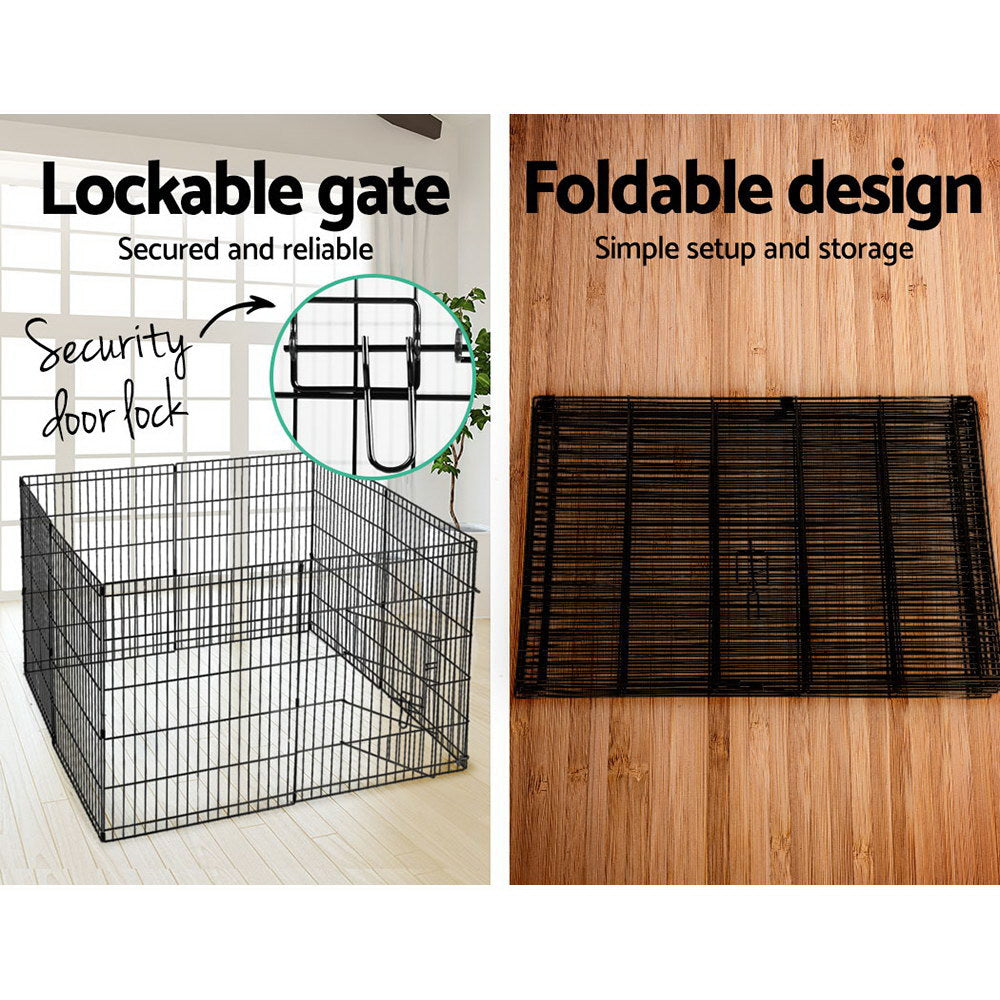 i.Pet 2x30" 8 Panel Dog Playpen Pet Fence Exercise Cage Enclosure Play Pen-NSW_Metro