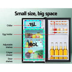 Glacio 95L Portable Fridge Freezer Bar Upright 12V/24V/240V Camping Caravan-QLD_Metro