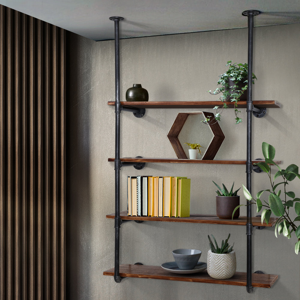 Artiss Wall Shelves Display Bookshelf Industrial DIY Pipe Shelf Rustic Brackets