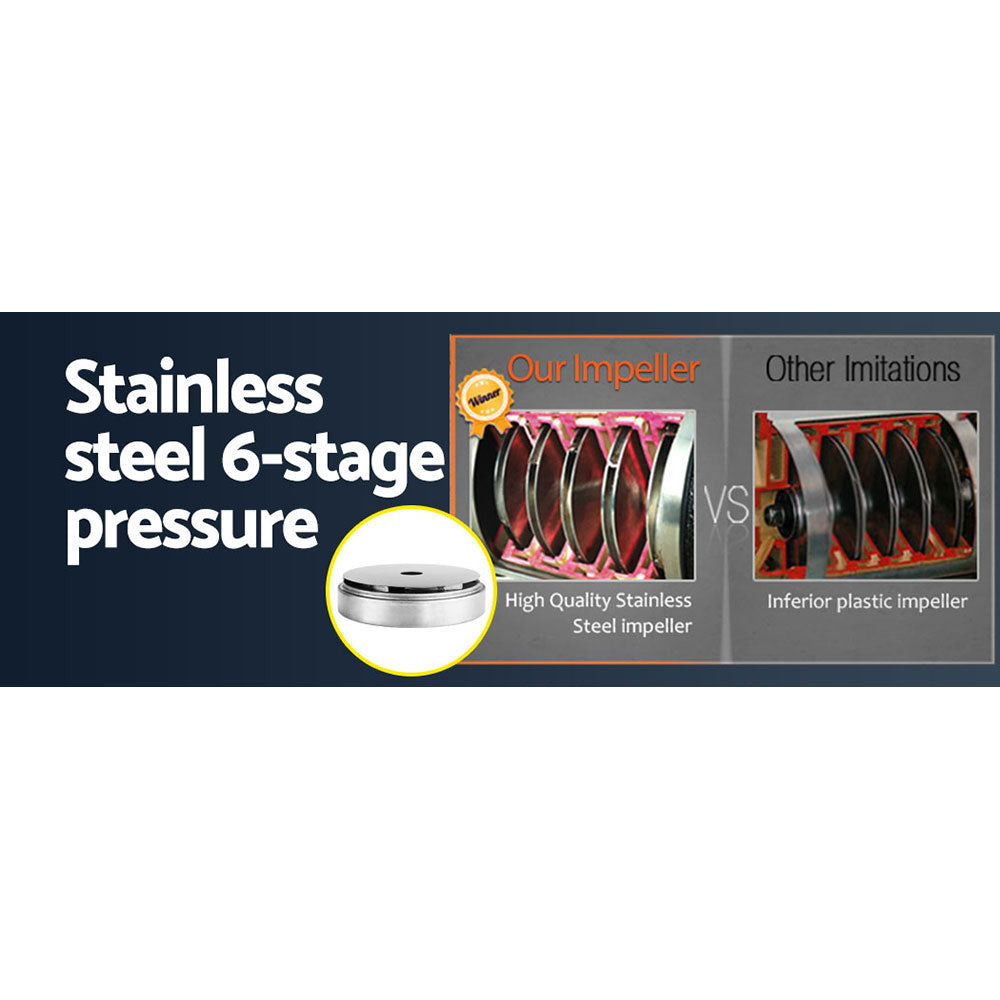 Giantz Garden Water Pump High Pressure 2500W 6-Stage Tank Irrigation Black