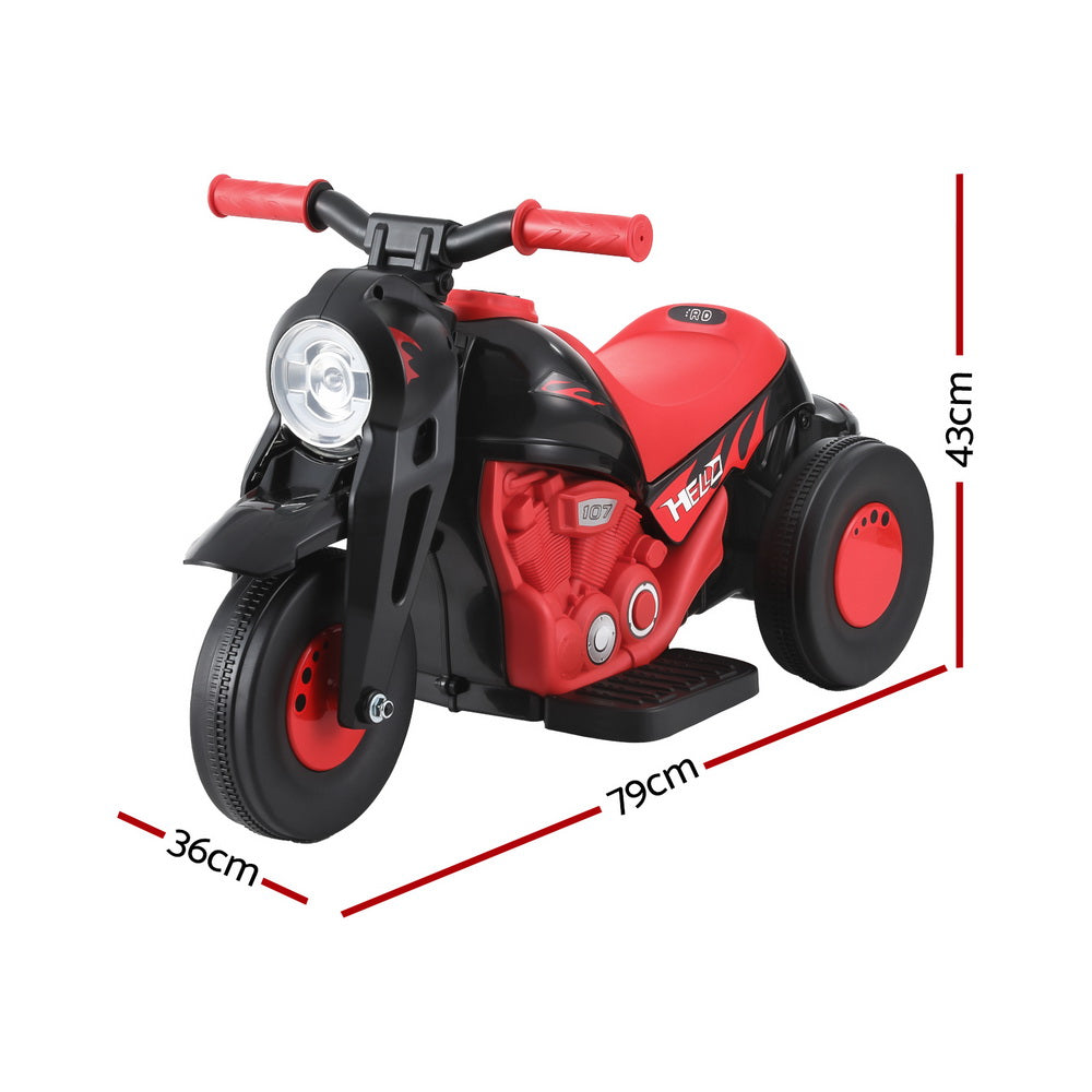 Rigo Kids Ride On Car Motorcycle Motorbike with Bubble Maker Electric Toy 6V Red