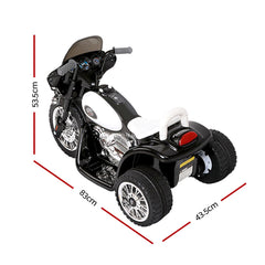 Rigo Kids Electric Ride On Patrol Police Car Harley-Inspired 6V Black-WA_Metro