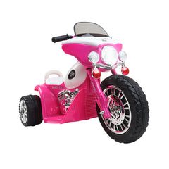 Rigo Kids Electric Ride On Patrol Police Car Harley-Inspired 6V Pink-VIC_Metro