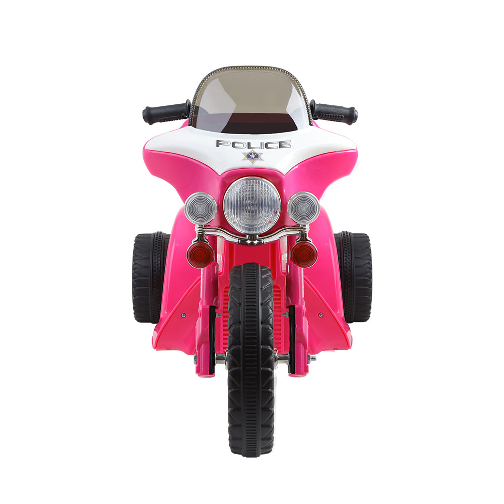 Rigo Kids Electric Ride On Patrol Police Car Harley-Inspired 6V Pink-TAS_Metro