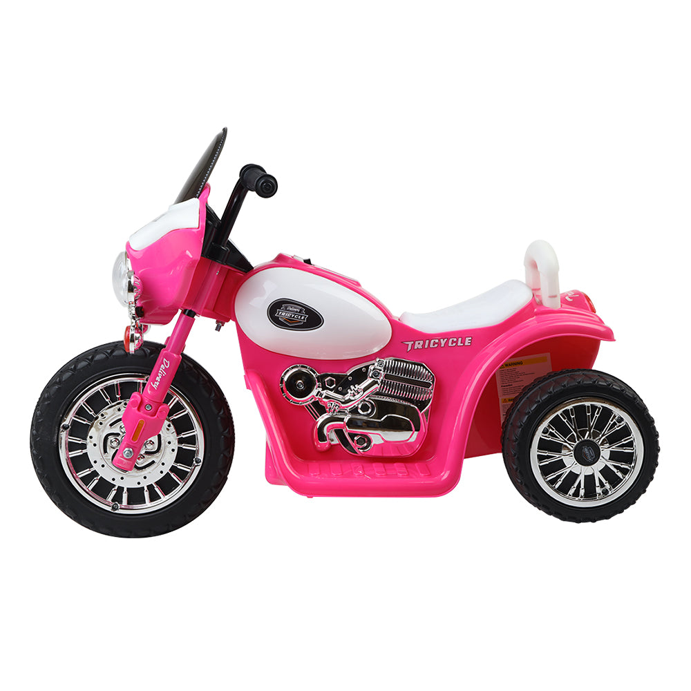 Rigo Kids Electric Ride On Patrol Police Car Harley-Inspired 6V Pink-NSW_Metro