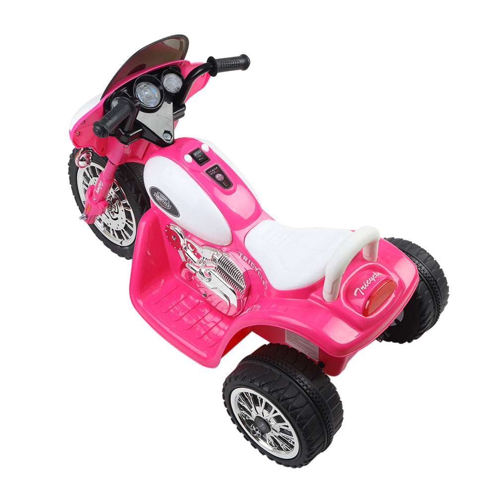 Rigo Kids Electric Ride On Patrol Police Car Harley-Inspired 6V Pink-TAS_Metro