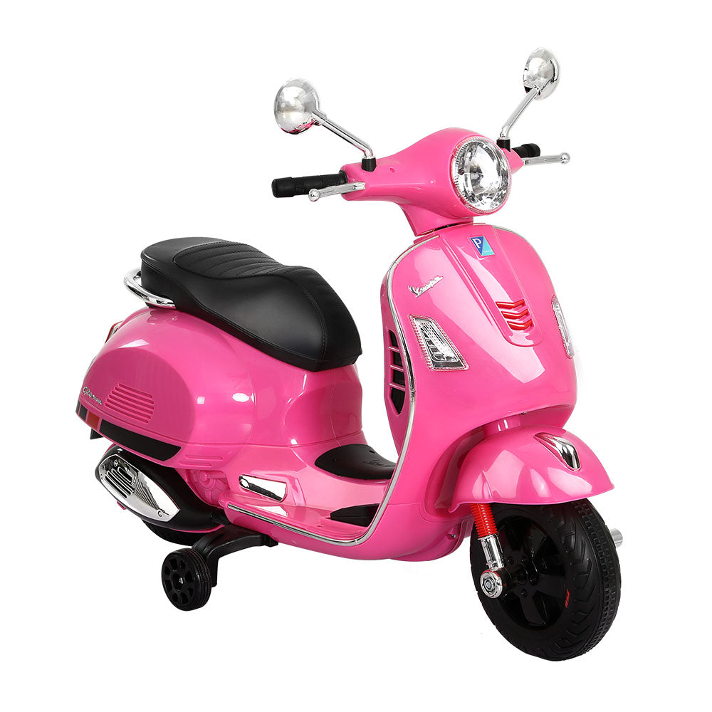 Kids Electric Ride On Car Motorcycle Motorbike Vespa Licensed GTS Pink-ACT