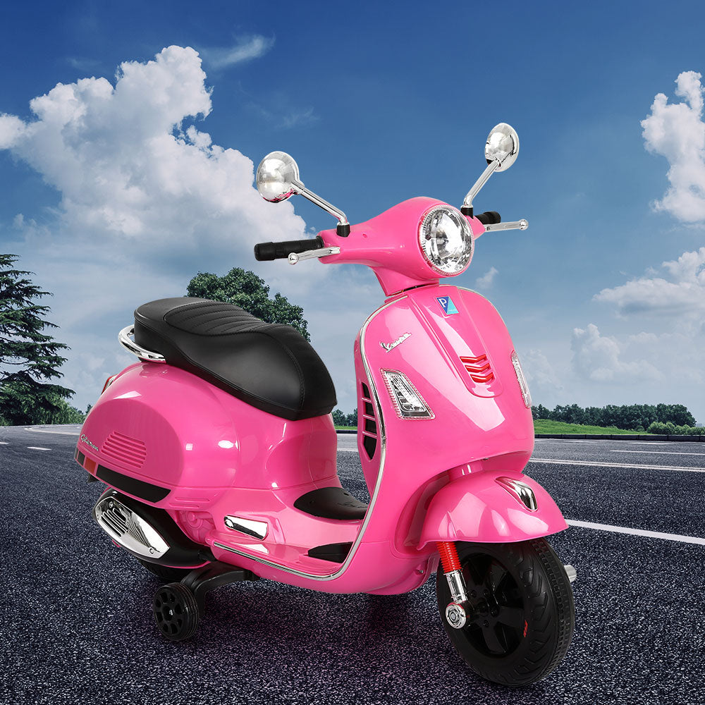 Kids Electric Ride On Car Motorcycle Motorbike Vespa Licensed GTS Pink-ACT