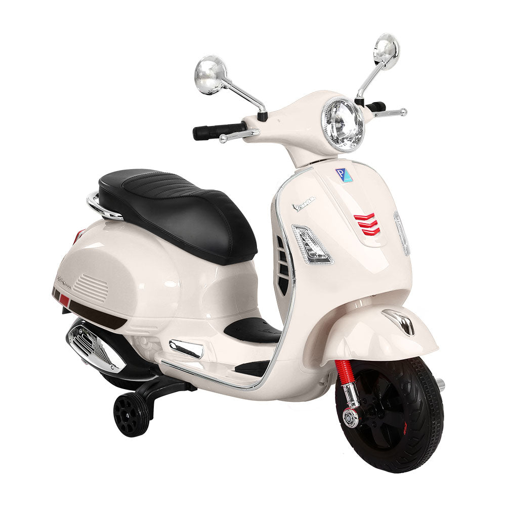 Kids Electric Ride On Car Motorcycle Motorbike Vespa Licensed GTS White-ACT