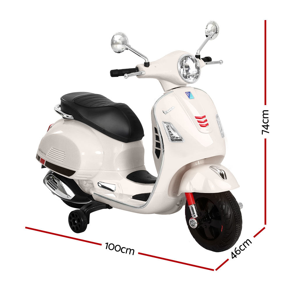 Kids Electric Ride On Car Motorcycle Motorbike Vespa Licensed GTS White-ACT