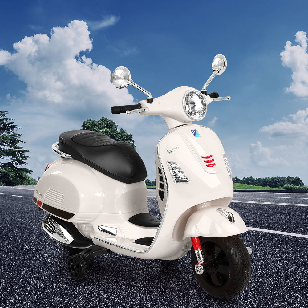 Kids Electric Ride On Car Motorcycle Motorbike Vespa Licensed GTS White-ACT