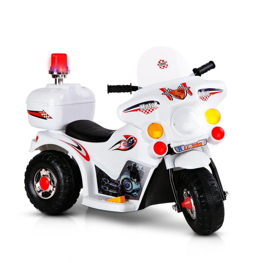 Rigo Kids Electric Ride On Police Motorcycle Motorbike 6V Battery White