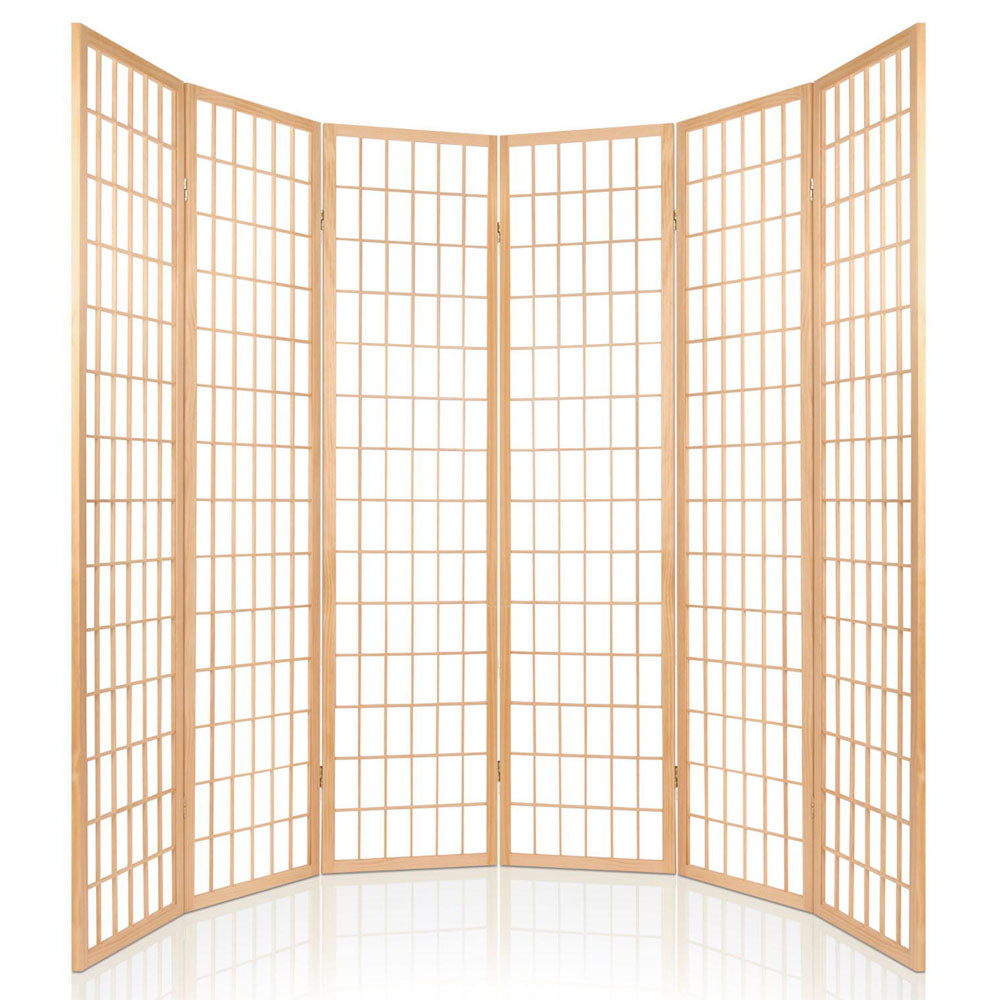 Artiss 6 Panel Room Divider Screen 261x179cm Natural-ACT