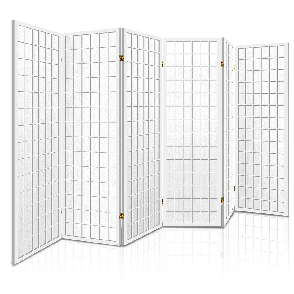 Artiss 6 Panel Room Divider Screen 261x179cm White-TAS_Rural