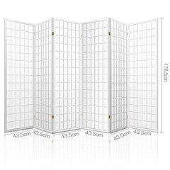 Artiss 6 Panel Room Divider Screen 261x179cm White-REMOTE